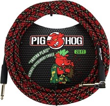 Pig Hog PCH20PLR Right-Angle 1/4" to 1/4" Tartan Plaid Guitar Instrument Cable