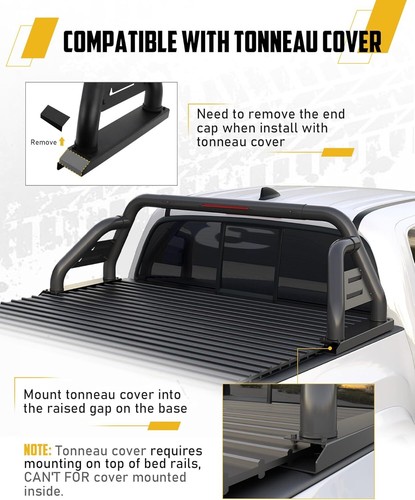 Roll Bar Fits for Toyota Tacoma 2005-2025 with Light Mounting Bracket Heavy Duty - Picture 4 of 23