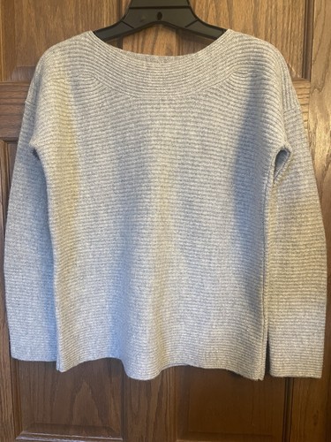 Boden Iona Relaxed Sweater Light Gray Wool /Cashmere Blend Scoop Neck Size Small - Picture 3 of 7