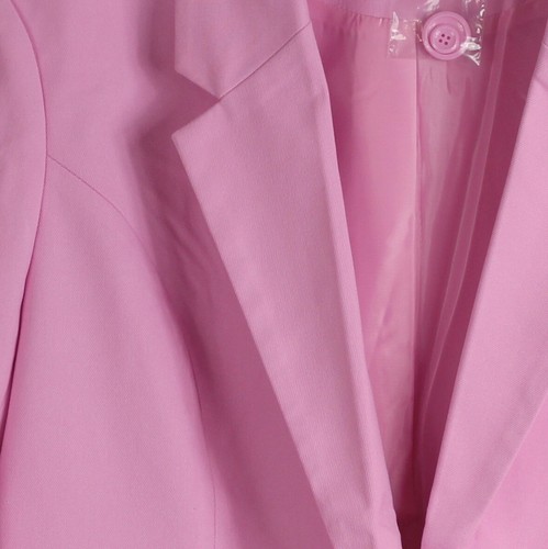 Blair Womens Lined Blazer Jacket Plus Petite 20P Pink Lilac Chiffon Hip Length - Picture 4 of 9