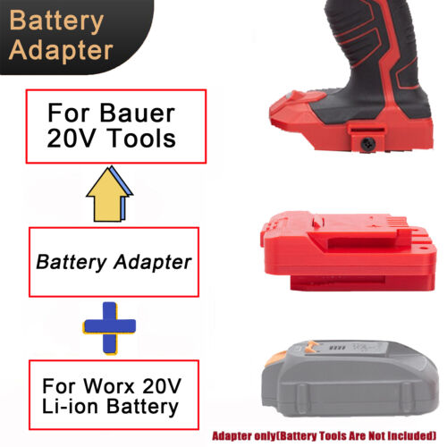 1× Battery Adapter For Worx 20V MAX Li-Ion Battery For Bauer 20V Drill Tools - Picture 3 of 10