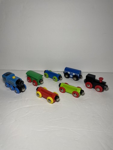 7er Set Holzzugwagen - anschließbar