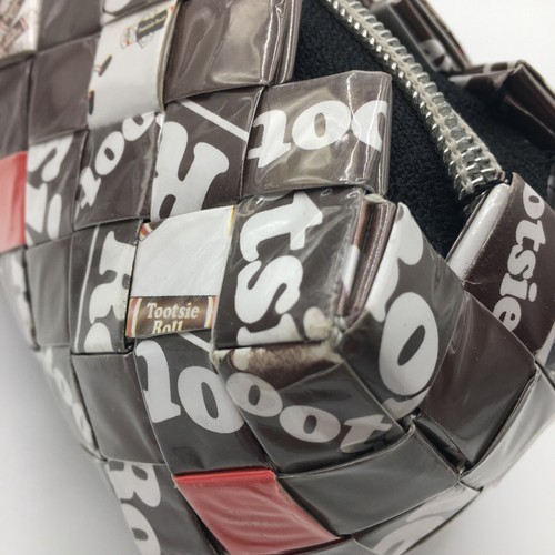 Nahui Ollin Tootsie Roll Candy Wrapper Purse Clutch Zipper - Picture 4 of 9
