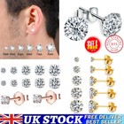 GENUINE 925 STERLING SILVER CUBIC ZIRCONIA STUD EARRINGS SOLID SILVER WOMENS UK