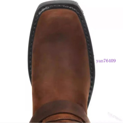 Herren Klassisch Bestickt Runde Spitze Western Cowboy Chelsea Stiefel Ritter Schuhe - Bild 18 von 27
