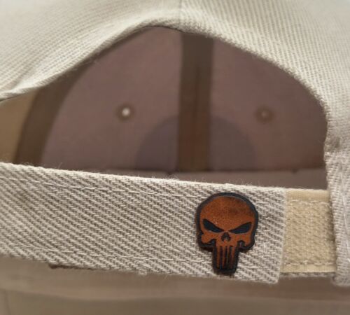 The Punisher Totenkopf Lasergravur Sechs Panel Struktur Baseball Cap - Khaki - Bild 3 von 3