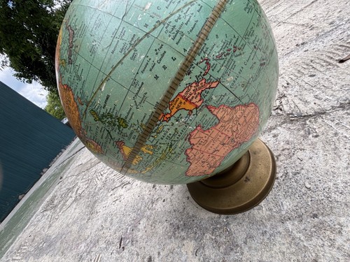 Vintage 1950s Cram's Universal Terrestrial Globe 12" No 3 USA metal base - Picture 13 of 24