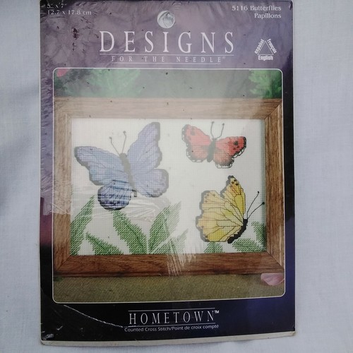 Designs For The Needle 5116 Butterflies 5" x 7" Cross Stitch 1997 Factory Sealed - Picture 9 of 12