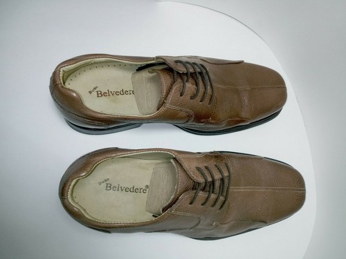 Oxfords Belvedere Para Hombre Talla 11.5 EEE Cuero Marrón Cordones Estilo Puente de la Bahía - Imagen 6 de 12