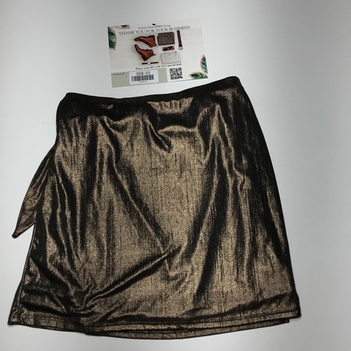 A Love Like You Skirt Womens Size M Metallic Copper Shimmer Wrap Front Pull On - Bild 2 von 12