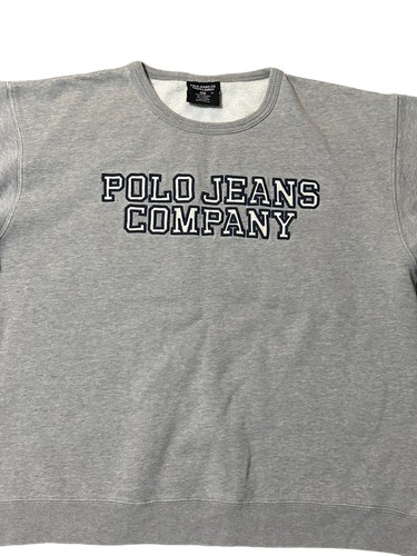 Vintage Polo Jeans Ralph Lauren Sweatshirt grau Gr. XL 90er  - Bild 6 von 11