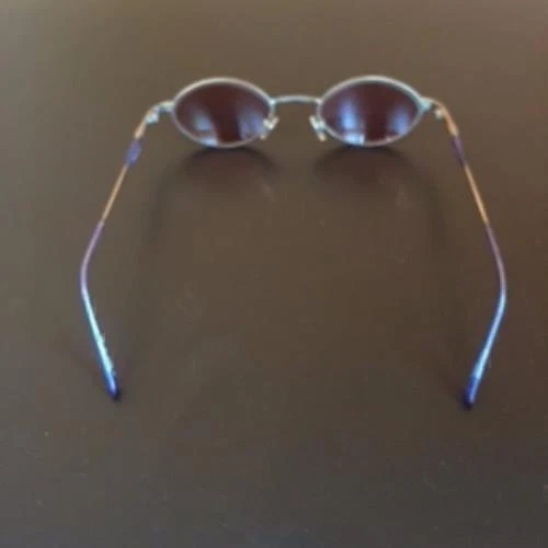 Gafas de segunda mano CYNTHIA ROWLEY marco metálico modelo CR49 AZUL hechas en Japón Foto 3 de 4