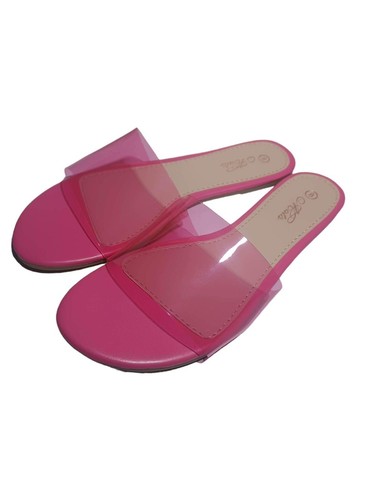 MATA NWB Size 8 Women's Pink Clear Slide Sandals Beach Vacation - Picture 3 of 9