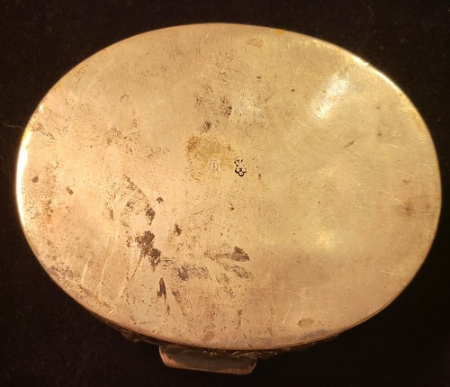 Antique Superb figural Sterling Silver Oval Trinket Box Cherubs Frog Art Nouveau - Picture 14 of 15