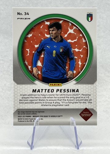 Matteo Pessina 2021-22 Mosaic FIFA Road to World Cup Men of Mastery #34 Italy - Picture 2 of 2