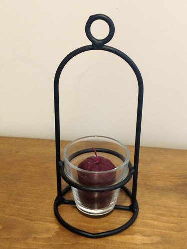 Votive / Mini Jar Candle Holder to hang or sit - Amish made wrought iron stand - Picture 5 of 12
