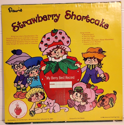 Strawberry Shortcake Christmas Album Vinyl LP 1981 Sealed Kid Stuff KSS-5005 - Foto 3 di 8