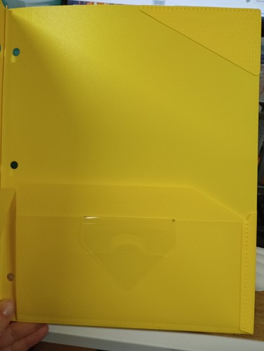 3 Mead Five Star Plastic Stay-Put Tab 2 Pocket Folders CHOOSE Color Yellow Blk + - Picture 35 of 37