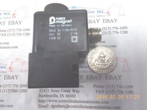 Nass Magnet 0542 34/219-217A Compatable w/219-217A Solenoid Coil 24V, Valve - Picture 1 of 2