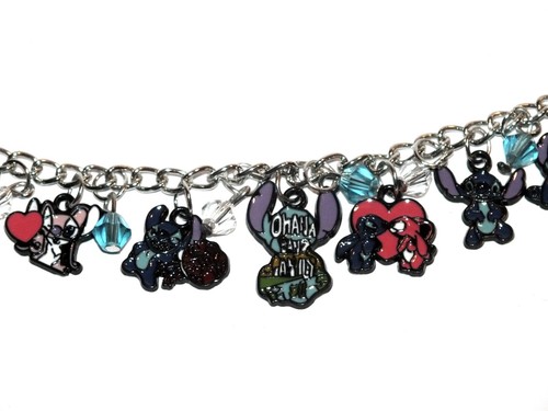 Disney Charm Bracelet Lilo & Stitch Ohana Charms Angel Girlfriend Love Jewelry - Picture 19 of 24