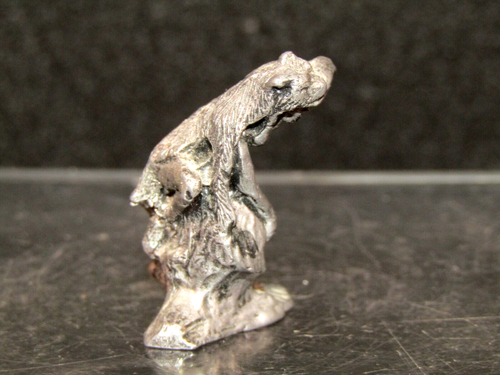 Fine Pewter Native American Hunter Tracker in Wolf Pelt 1" Figurine Collectible - Picture 4 of 12