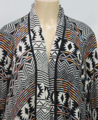Xhilaration Open Front Aztec Sweater Cardigan Long Sleeve Multicolor Size XL - Picture 2 of 6