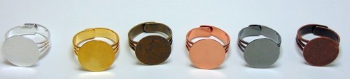 Adjustable RING BLANKS 16mm round flat pad ~Sturdy ~Pick Color/Mix ~ Nickel Free - Picture 19 of 19