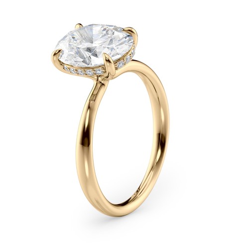 2.50ct Oval Hidden Halo Lab Grown Diamond Engagement Ring 14k White Gold D VVS1 - Picture 8 of 10