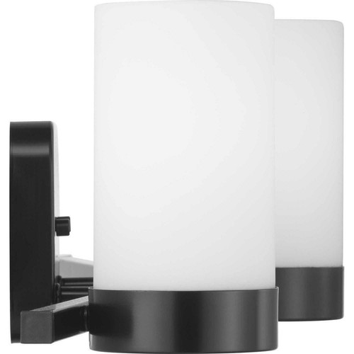 Progress Lighting Vanity Light 24.7" 3-Lights 100 Hardwired w/ Glass Shade Black - Picture 4 of 10