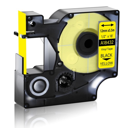 Tubo reductor de calor IND poli vinilo nailon para cinta Dymo Rhino Label blanca amarilla - Imagen 24 de 38