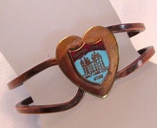 Heart Shaped Mormon Temple Utah Coppertone Child Size Clamper Bracelet N935