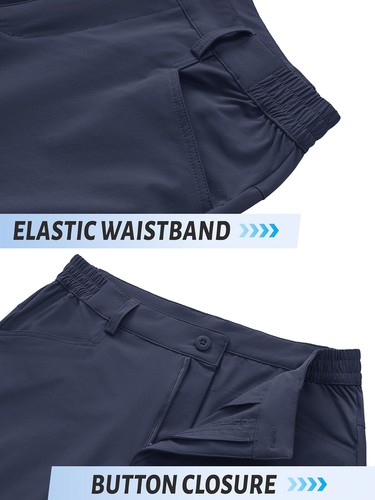 Pantalones de senderismo para hombre ligeros de secado rápido Ripstop resistentes al agua pantalones de nailon de trabajo - Imagen 47 de 48