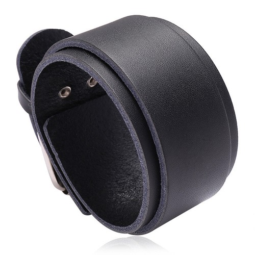 Wide Leather Bracelet Punk Rock Retro Cuff Wrap Wristband Bangle Men Women Gifts - Picture 6 of 23