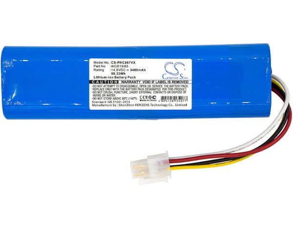 Ersatzakku - CS-PHC887VX - Philips 4ICR19/65 / FC8700 - 14,8 Volt 3400Mah Li-Ion-image