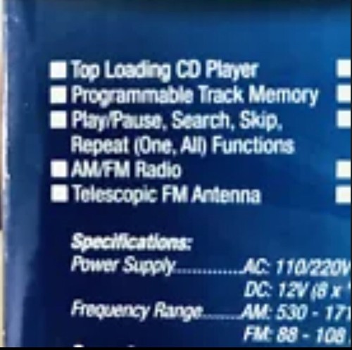 Lettore CD portatile digitale compact disc vintage Colby CX-CD236 + radio AM/FM nuovo con scatola - Foto 5 di 6