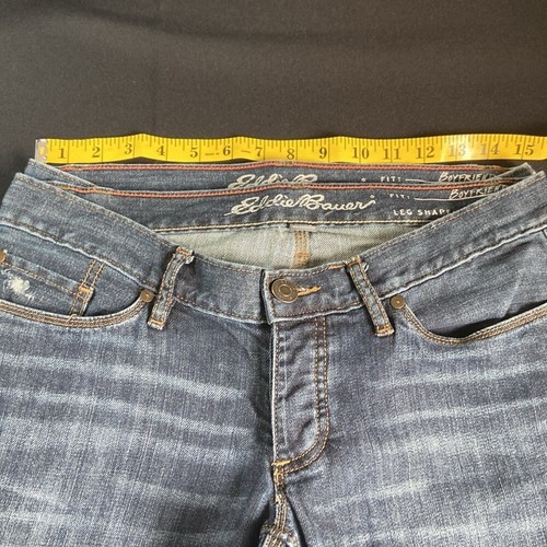 3 pares de pantalones de mezclilla Eddie Bauer para mujer 2 - boyfriend ajustados tiro medio + 1 - boyfriend crop - Imagen 9 de 16