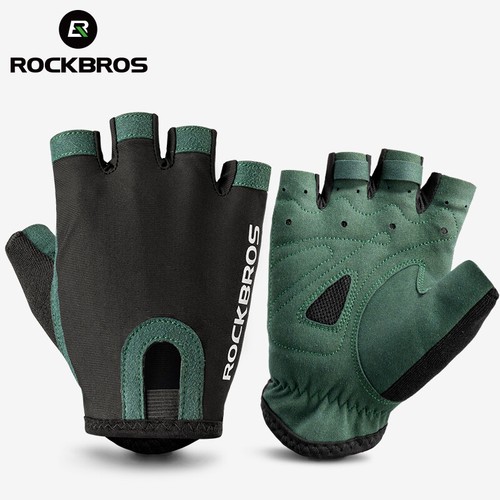 ROCKBROS Cycling Half Finger Gloves Shockproof Breathable Thickened Tactical Men - Picture 15 of 16