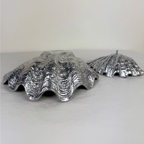 Arthur Court Vintage Silver Clam Shell Chip & Dip Bowls - Picture 12 of 12