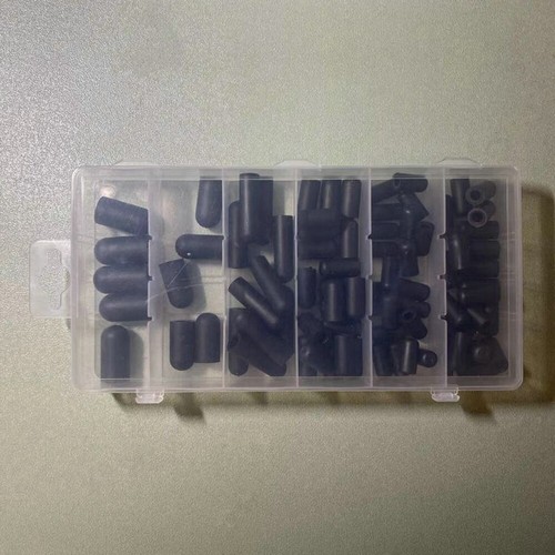 80Pcs 5/32" to 3/8" Black Rubber Vacuum Cap Assortment Kit 6 Sizes - Picture 6 of 11