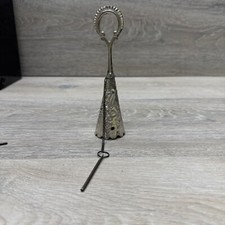 Vintage Silver Plated Tussy Mussy Flower Bouquet Holder 6" Tall With Pin  Chain