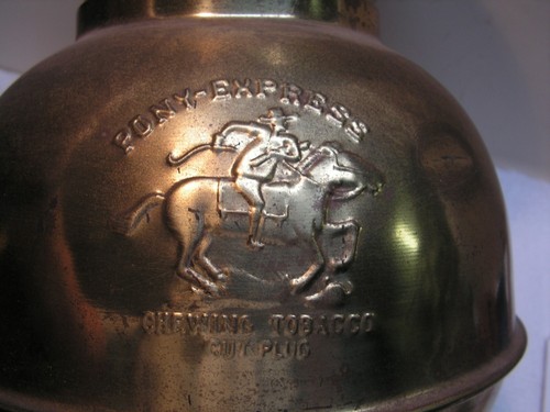 Spittoon Pony Express Chewing Tobacco Cut Plug Brass 10 1/4" Tall Weighted Base - Picture 16 of 24