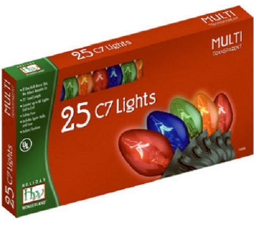 (3) ea Holiday Wonderland 525-88 25 ct Transparent MULTI C7 Christmas Light Sets - Bild 3 von 6