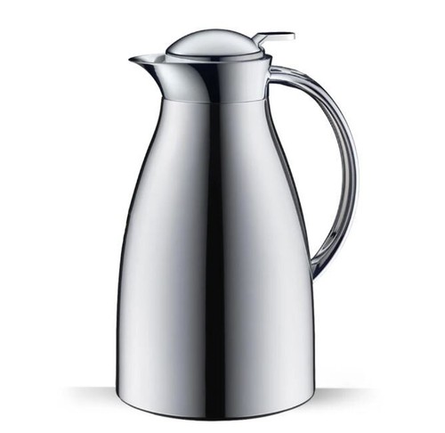 Alfi Senso Thermos Glass Vacuum Metal Carafe 1.5 Liter Hot Cold Chrome Germany