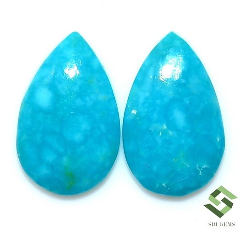 13x8 MM Natürlich Kingman Türkis Birne Cabochon Paar 3.99 Karat Lose Edelsteine - Picture 3 of 7