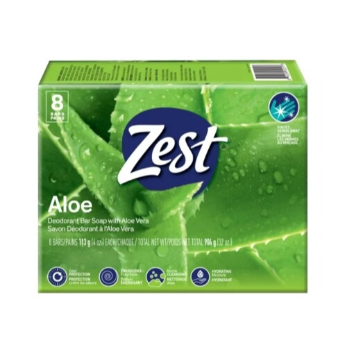 Zest Bath Bar 8PK Soothing Aloe - Pack of 5 - Picture 2 of 6