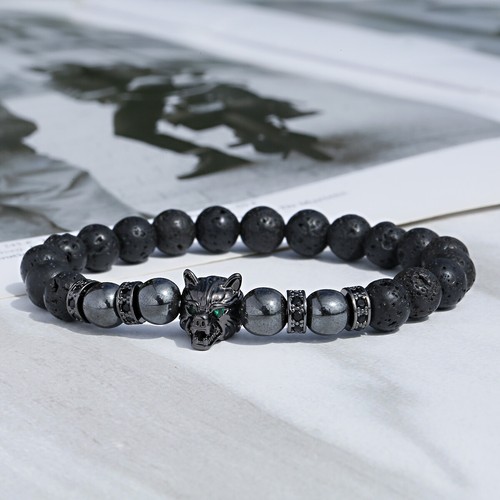 Brazalete Dije Lobo Para Hombre Triple Protección Alma Lobo Reiki Chakra Pulsera Cuentas - Imagen 32 de 44