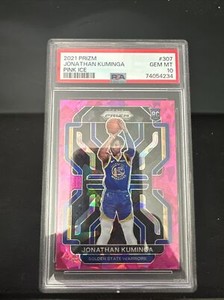 2021-22 Panini Prizm Pink Ice Jonathan Kuminga #307 PSA 10 GEM MT Rookie RC
