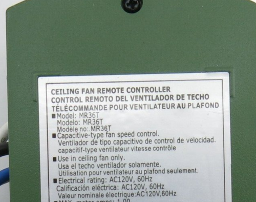 Chungear MR36T Ceiling Fan Remote Control Receiver Green - Picture 3 of 4