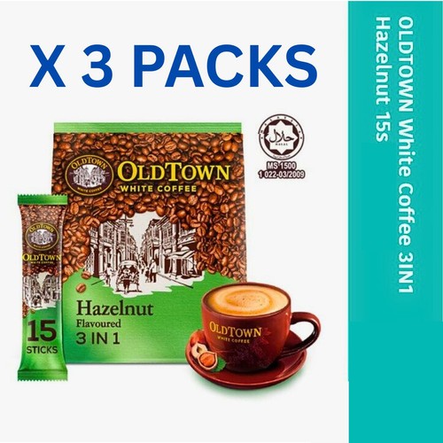 3X Auténtico Old Town 3 en 1 Instantáneo Avellana Blanco Café Desayuno años 15 x 38 g - Imagen 1 de 9