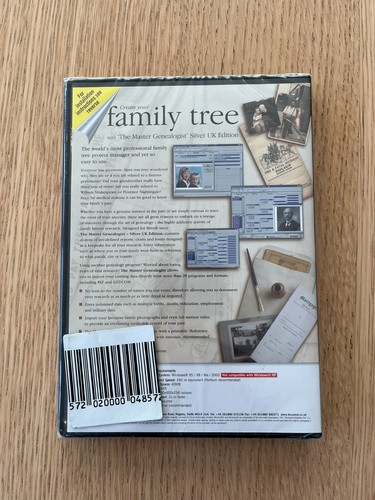 CREATE YOUR FAMILY TREE PC CD-ROM - WINDOWS 98 - BRAND NEW AND SEALED - Bild 2 von 2